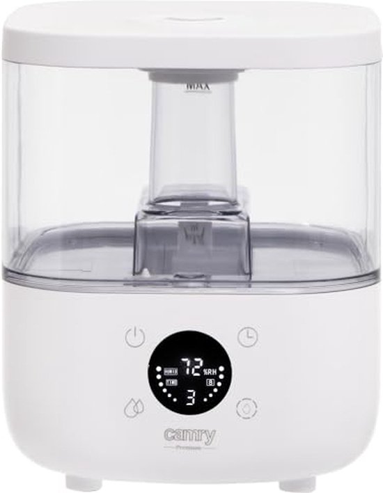 Camry CR 7973W Ultrasone luchtbevochtiger - 100-260 ml/uur - 5 liter - aromatherapiefunctie - timer - tot 35 m2 - LED-scherm