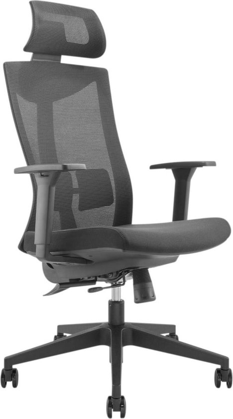 Ergo Office - Ergonomische Bureaustoel - Bureaustoel - Office Chair - hoogte verstelbare - Hoofdsteun - max. belasting 150 kg - Zwart