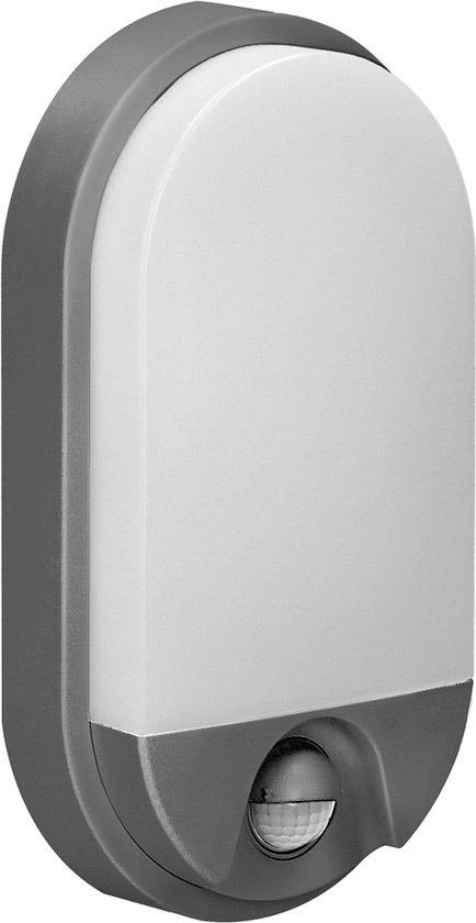 NEFRYT Buitenlamp met Bewegingssensor – Tuinverlichting 4000K – Buitenverlichting met IP54 - Muurlamp 800lm – Wandlamp buiten IK08 - Antraciet
