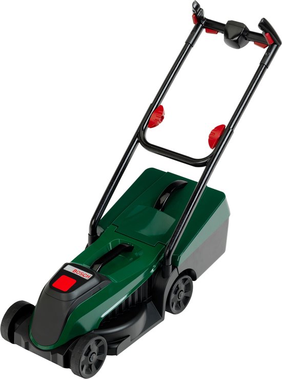 Klein Toys Bosch tuin grasmaaier - 57x19.5x56 cm - incl. verwijderbare grasvanger, licht- en geluidseffecten - groen rood