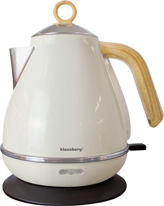 Klausberg 7708 - Retro Waterkoker - 1,7L - RVS - Gebroken wit
