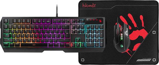 A4TECH BLOODY - Set van Toetsenbord + muis + muismat - USB B1700