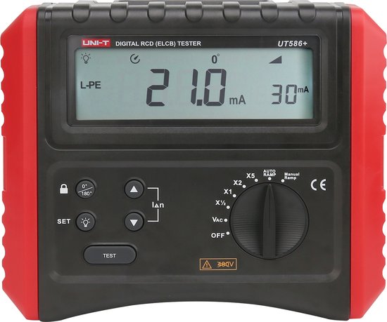 UNI-T UT586+ - Professionele Aardlekschakelaar Tester - Fasevolgorde - Loopimpedantie