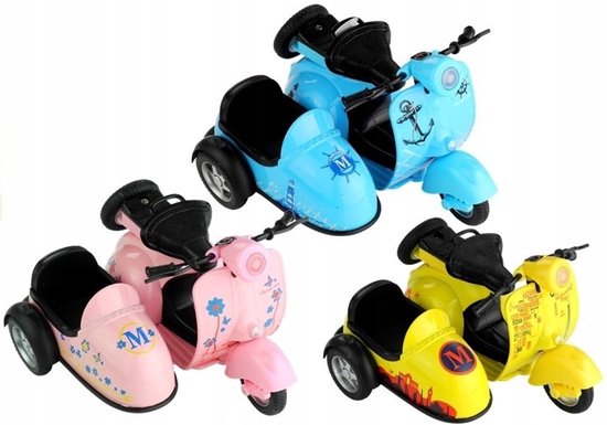 Speelgoedmotor 1:14 met Licht, Geluid en Pull-Back Functie - 3 Kleuren