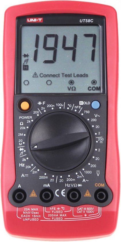 UT58C - UNI-T UT58C digitale meter vervaardigd door Uni-t is een universele multimeter met een aantal meetfuncties.