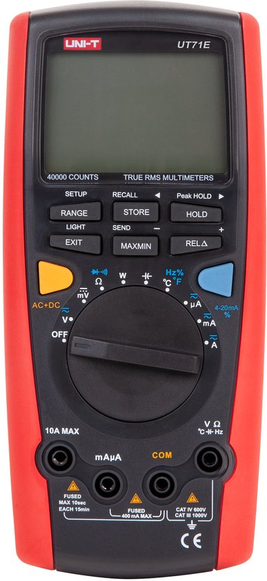 Uni-T UT71E - Multimeter - True RMS - USB - Automatische Uitschakeling