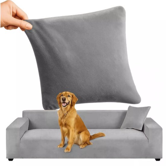 Ruhhy Bankhoes Donkergrijs 190–230 cm – Met Kussenhoes & Stretchstof