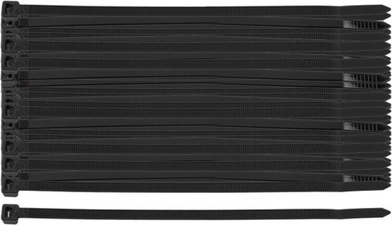 NEO tyraps / tie wraps / bindbandjes 4,8x150mm 100 stuks trekkracht 45kg zwart