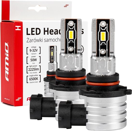 AMiO LED Mistlichten H-mini-serie HB3 9005/HIR1 9011/H10 Wit