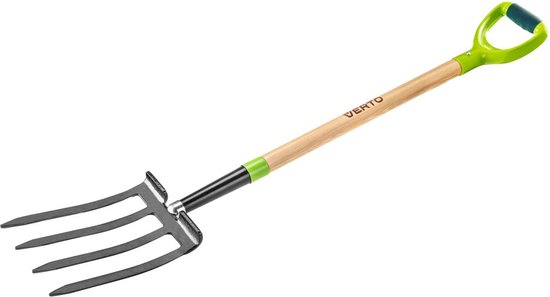 Verto spitvork 4 Platte Tanden Hard Houten Steel Met D Greep