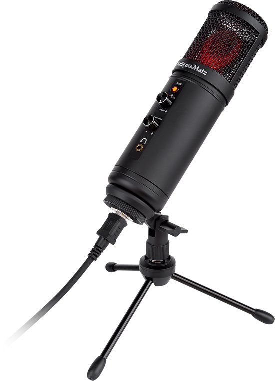 Krüger&Matz KM0765 - Warrior GV-100 Gaming en/of vlogmicrofoon, zwart