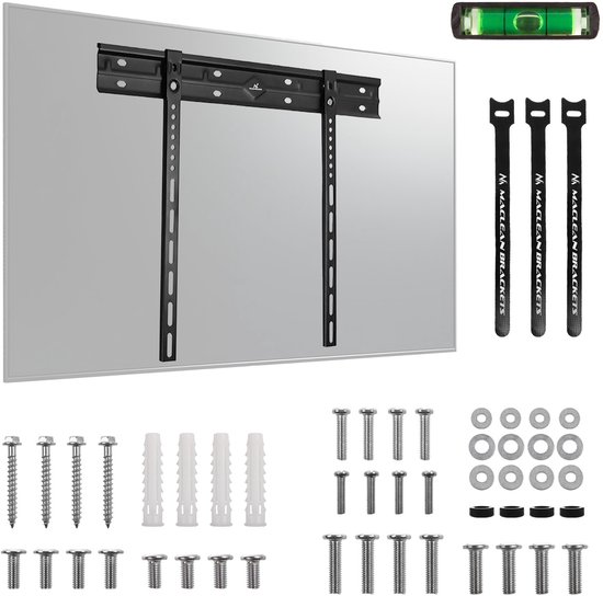 Maclean - TV houder - Ultra platte muurbeugel voor TV - 40-85" - max VESA 600x400 - tot 80kg, MC-123