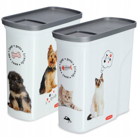 Curver Voedselcontainer Kat - 2L - 21x9x20cm - Wit/Grijs