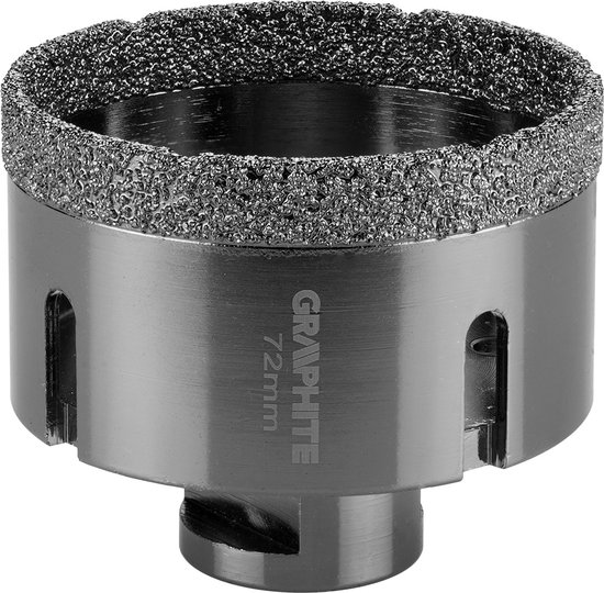 GRAPHITE 55H316 Diamantboor 72mm, M14 met Koeling wax