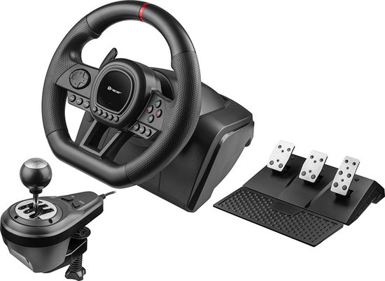 Tracer Gaming Stuurwiel - 6 in 1 Stuur - Pedalen en Versnellingspook - PC/PS4/PS3/Xbox One/Switch
