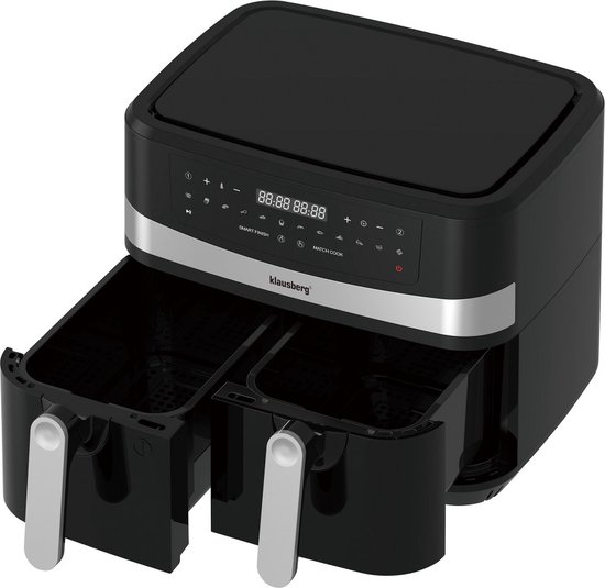 Klausberg 7573 - Dubbele Airfryer XXL - Heteluchtfriteuse - touchscreen - 9Liter - 1750W