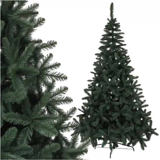 Ruhhy kunstkerstboom 210 cm – volle groene Kaukasische spar met dikke naalden, metalen standaard en realistische uitstraling