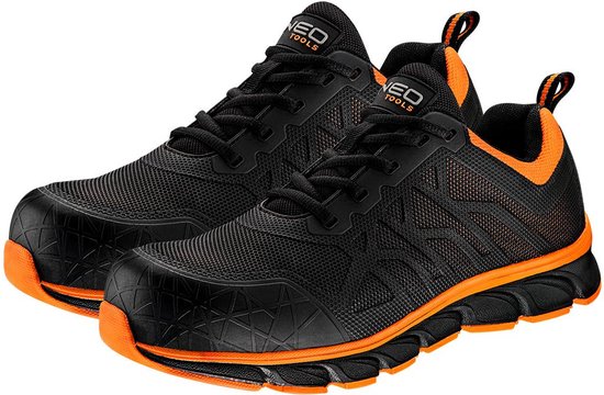 NEO TOOLS Herren Sicherheitsschuhe der Klasse S1 SRC | Verstarkte Arbeitsschuhe, rutschfeste, antielektrostatische Sohle aus Eva- und Gummistoff, ohne Metallelemente, stoßfeste Ferse