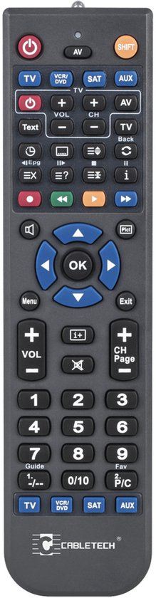 Cabletech Serie - Universele Programmeerbare Afstandsbediening - 4 in 1