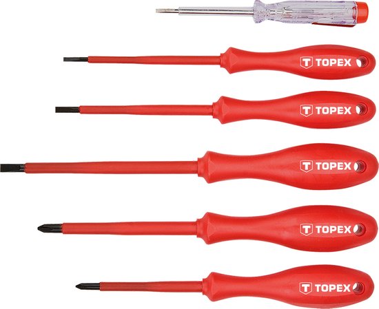 TOPEX 39D155 Schroevendraaierset 1000v 6 Delig