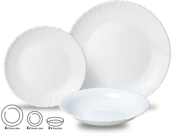 Kinghoff 1875 - Glazen Dinerset - 18 delig - Elegantie en Functionaliteit in Één