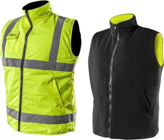 Neo Tools Bodywarmer Reflectie Maat XXL Waterproof Reflectie Materiaal Lange Rug Hoge Kraag 100% Polyester Buitenkant 100% Polar Fleece Binnenkant
