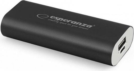 Powerbank Esperanza Zwart 4400 mAh