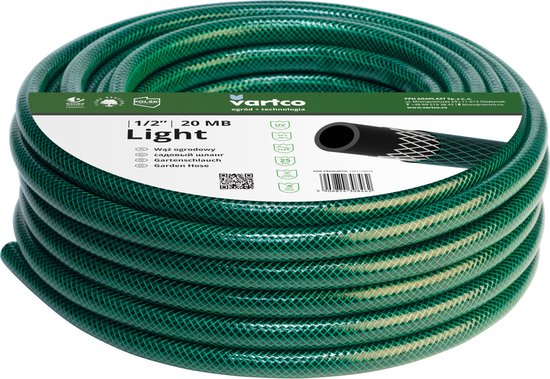 Vartco Light - 3-Ply Tuinslang 3/4" 30m | Besproeiing flexibele | Polyester kruis vlecht UV-bestendig 25 Bar