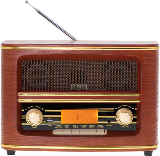 Adler AD 1187  - Retro radio - met bluetooth 5.0