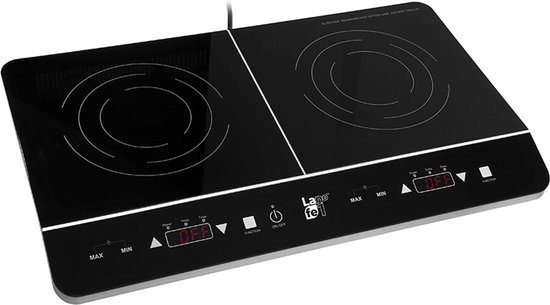 Lafe - Elektrische Kookplaat - Inductiekookplaat - Campingkooktoestel - Elektrisch - Draagbaar - 3500W - dubbel - CIY 002 - Zwart