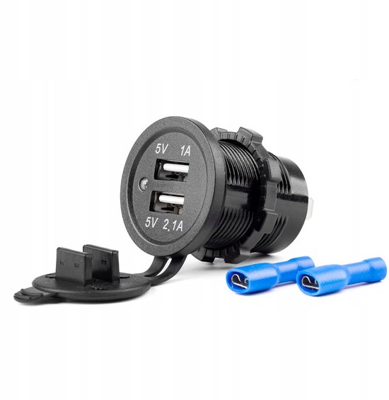 Universele Aluminium USB-oplader - Waterdicht - QC 3.0 - Rood Licht