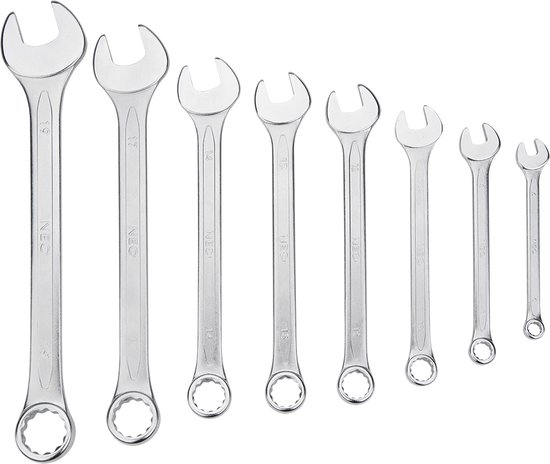 NEO Steek/ringsleutelset 6-19 mm, 8 dlg