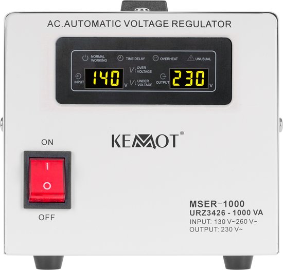 KEMOT MSER-1000 - Automatische spanningsstabilisator- (1000 VA, servomotor)
