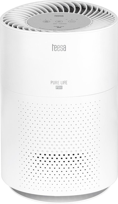Teesa Luchtreiniger Pure Life P500 – HEPA Filter & Koolstoffilter – Luchtzuiveraar voor Slaapkamer, Woonkamer of Kantoor – Verwijdert Allergenen, Fijnstof, Geuren & Rook – Stil en Efficiënt