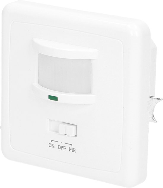 PIR Bewegingsmelder - 160 ° Detectie - Wand inbouw - 9 Meter bereik - 1200 Watt - Wit