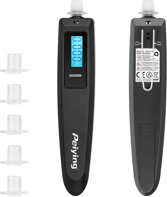 Peiying AT551 - Alkometer - Elektrochemische Sensor - Inclusief Ustniken - 24 maanden Kalibratie