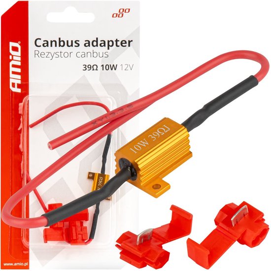 AMIO LED Canbus Weerstand 39 Ohm 10W - Voorkomt CANBUS Foutmeldingen Storing Oplossen