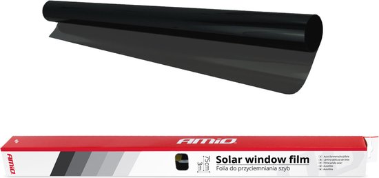 AMiO Auto Raamfolie Tint Vinyl Zwart 75x300cm (5%) – Zwarte Ramenfolie voor Zonwering en Privacy met Tool