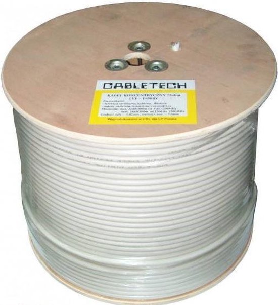 Professionele coaxkabel, geschikt voor TV / SAT-installatie, 75 ohm.