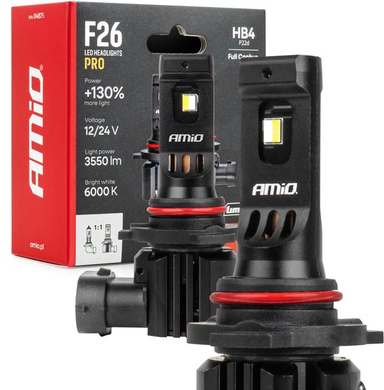 AMiO LumiTec F26 Night Breakers HIR2 +130% PRO LIMITED LED Koplampen - 68W 12V 24V FULL CANBUS Dimlicht Grootlicht