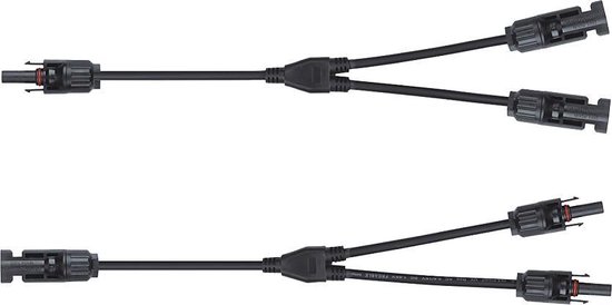 MC4 Y Splitter - Voor zonnepanelen - Set 1x FF-M + 1x MM-F - Professionele kwaliteit - Geconfectioneerde zonnepaneelkabel