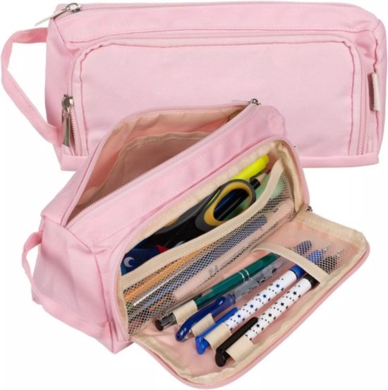 Maaleo Dubbel Uitschuifbare Etui - Roze - Praktisch en Ruim