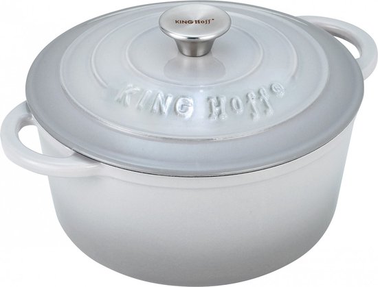 Kinghoff 1521 - gietijzeren braadpan - Ø24 cm - 4L - grijs - emaille
