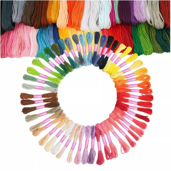 Ruhhy Borduurset 50 Kleuren – Floss Katoengaren voor Handwerk