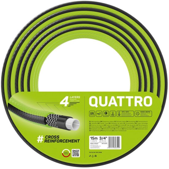 Cellfast Quattro - Tuinslang 3/4'' 15m 4-laags kruislings gevlochten tuinslang