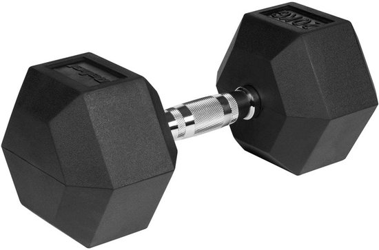 Rubberized cast iron dumbbell HEX 20 kg REBEL ACTIVE