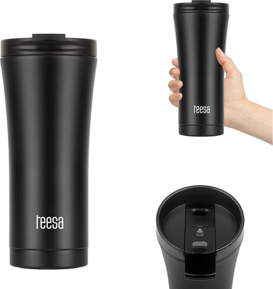 Teesa Serie - Thermische Koffiebeker - 500ml - Roestvrij Staal - Stijlvol en Handig