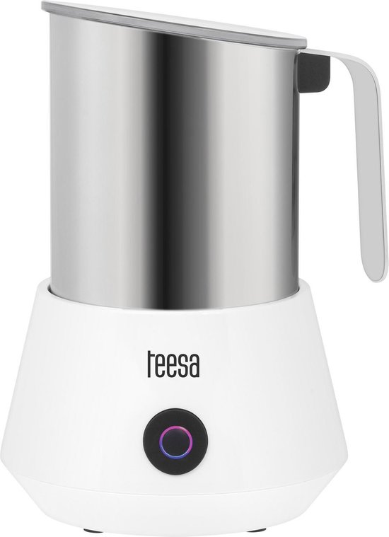 Teesa TSA4007 - Elektrische melkopschuimer AROMA F50, 420 Watt, wit/roestvrijstaal