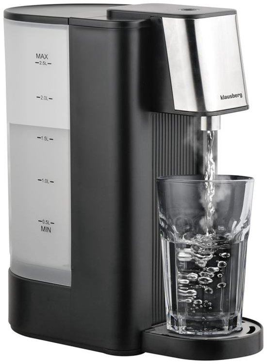 Klausberg KB7877 Hot Water Dispenser – 2,5 Liter – Zwart & RVS – 2600W – Direct kokend water in 5 seconden - Heetwaterdispenser - Waterkoker -