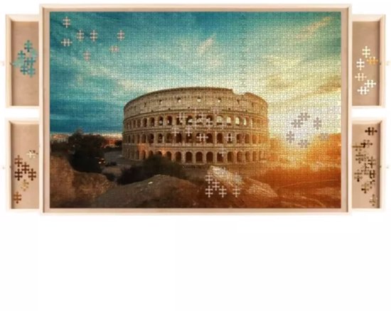 Malatec Groot Puzzelbord voor 1.500 Stukjes - Duurzaam en Handig - 89 x 69 x 3.5 cm